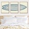 Surfboard Wall Decor 3 Pieces Blue Watercolor Line Surfboard Canvas Painting Prints Wall Art Poster Sea and Surf Pictures for Beach House Living Room Bedroom Decor 12x16 inch No Frame